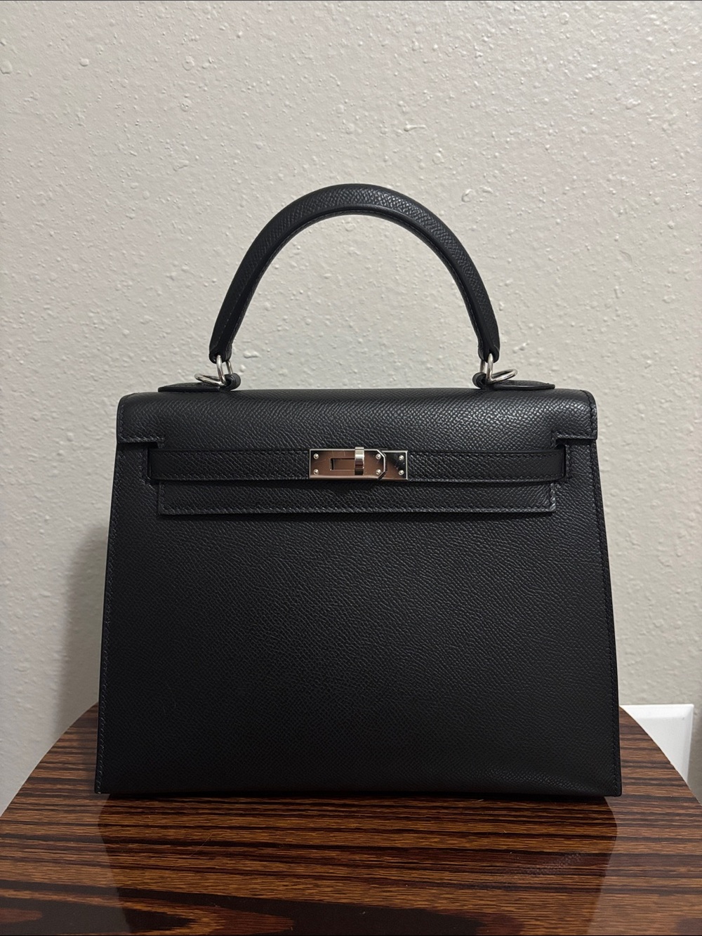 Black Top Handle Kelly 25 Inspired Bag